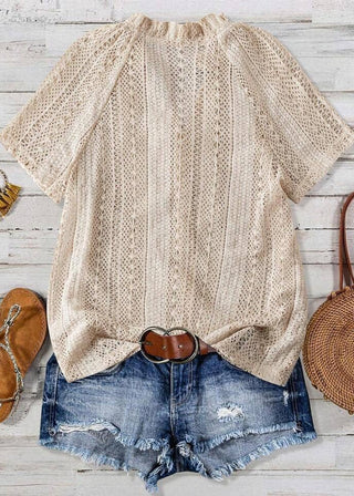 ☀️ Summer Ease: Hollow-Out Knit Top