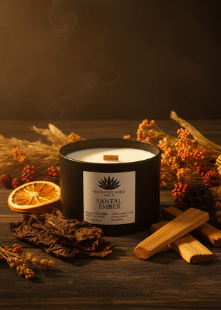 Golden Santal soy candle