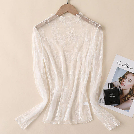 Sheer Lace Pullover Blouse