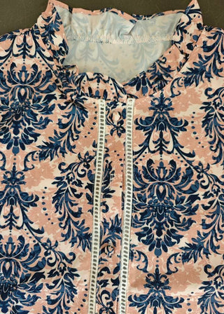 🌺 Boho Bloom: Ethnic Floral Ruffle Blouse
