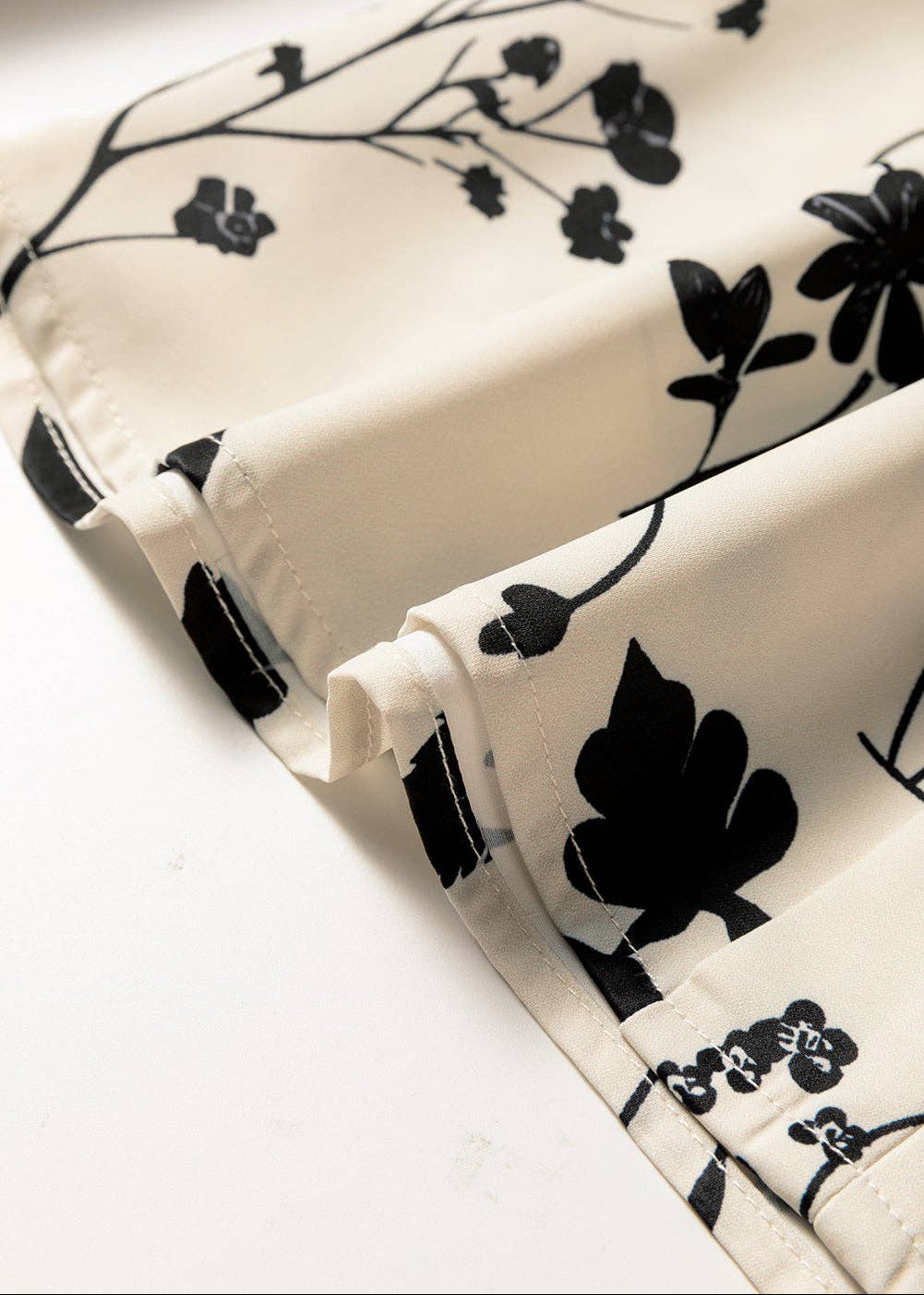 🌿 Whisper Bloom: Botanical Split-Neck Blouse