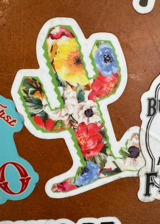 Floral Cactus Sticker