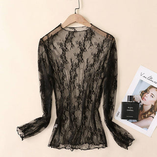 Sheer Lace Pullover Blouse