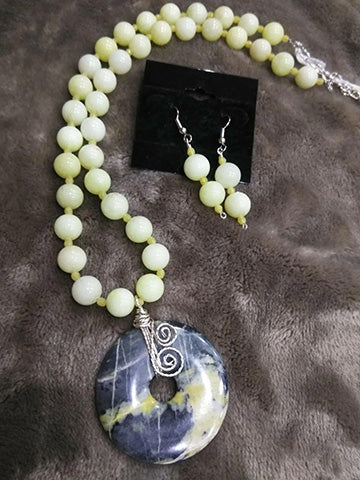 Jasper Donut Necklace Set