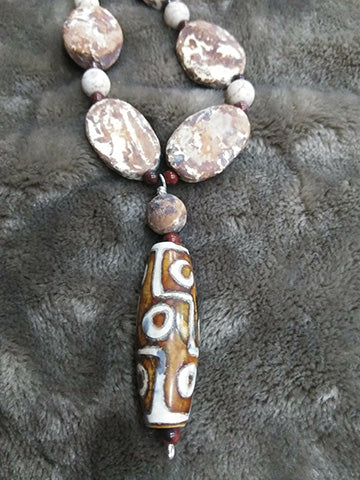 Matt Agate Pendant Necklace Set