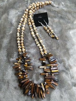Picture Jasper Necklace Set