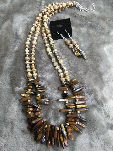 Picture Jasper Necklace Set