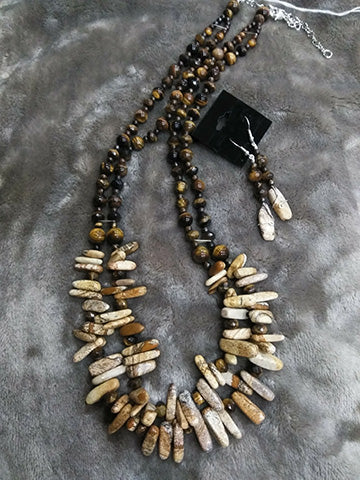 Tigers Eye Necklace Set