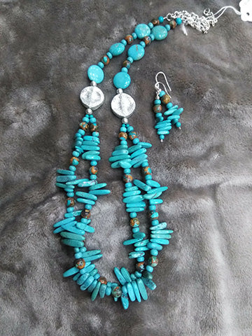 Turquoise Howlite Necklace Set